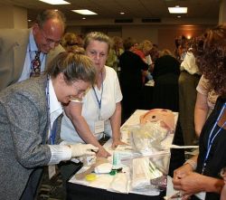 Aletha Tippett demonstrating Maggot Therapy